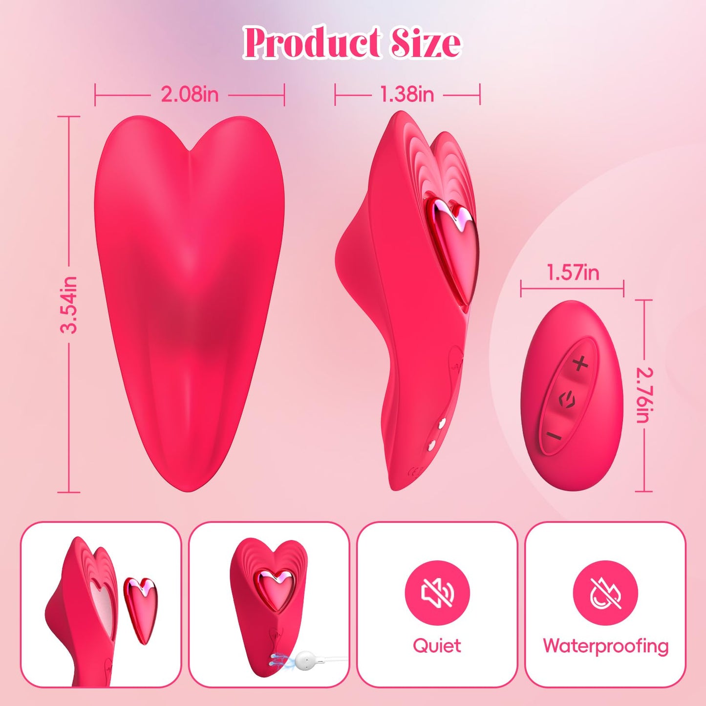 Loveria - Heart-Shaped App-Controlled Wearable Massager