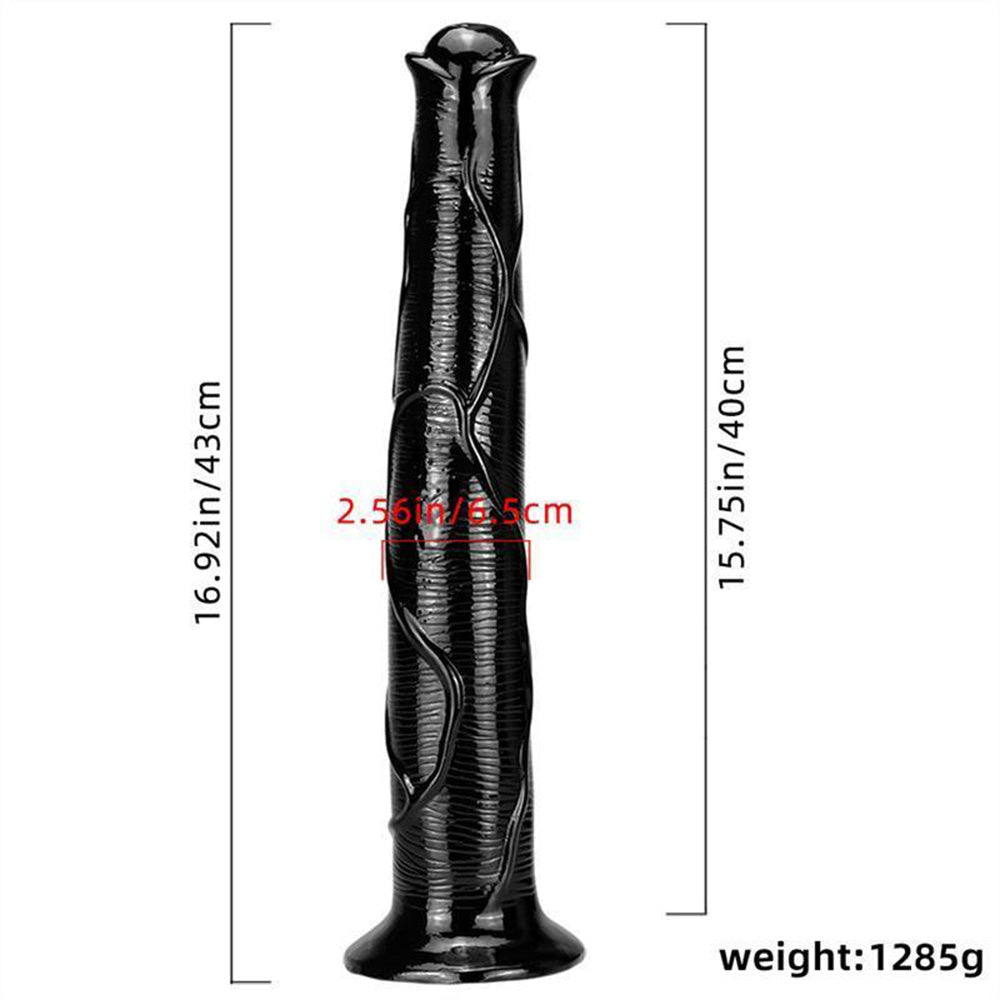 17 Inch Oversized Black Animal Horse PVC Dildo – product view 8