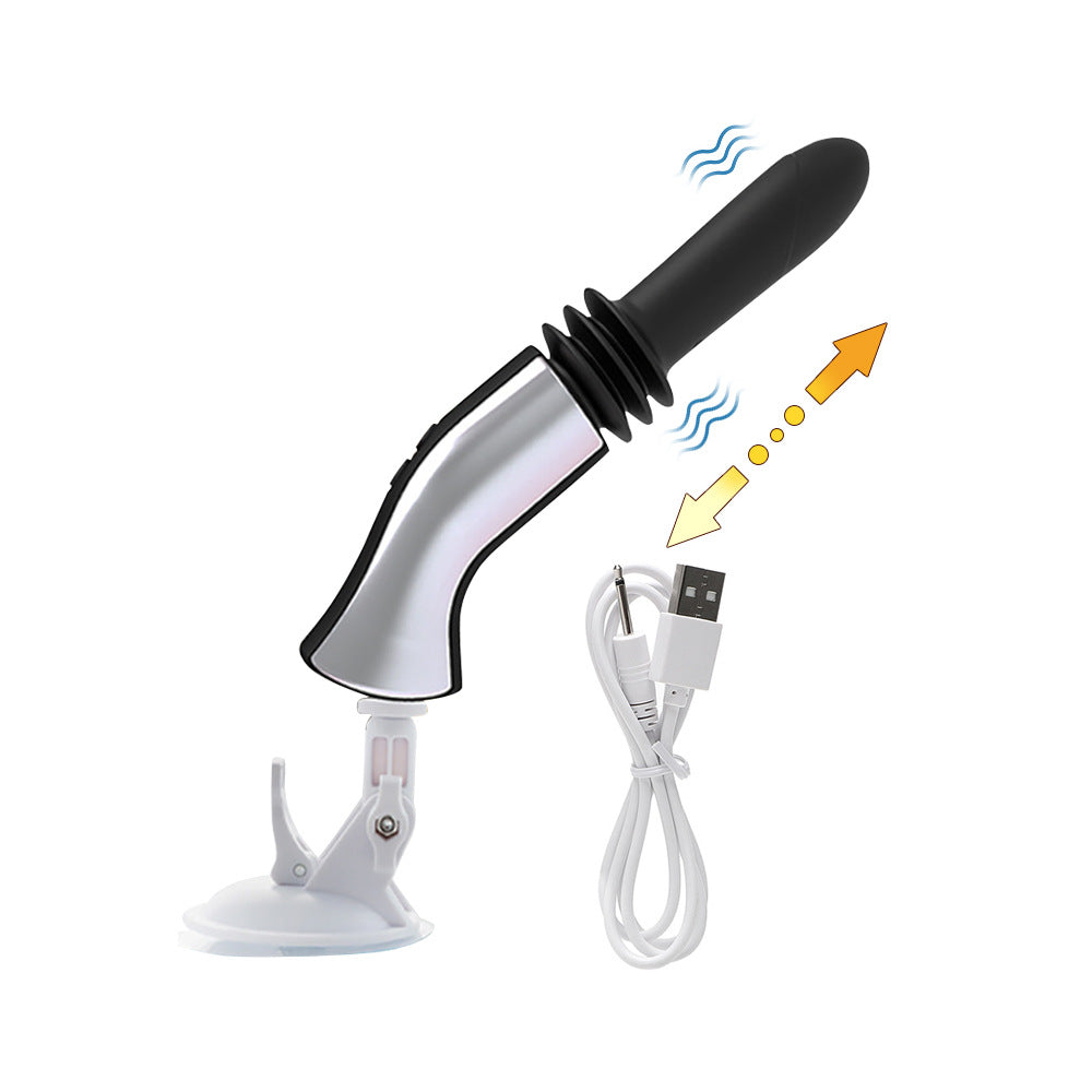 4-Frequency Vibration + Telescopic Female Masturbation Vibrator Dildo – product view 2
