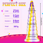 Colorful Threaded Silicone Special-Shaped Artificial Dildo – product view 7
