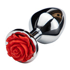 Rose Metal Butt Plug | Silver Small Anal Plug Sex – product view 2