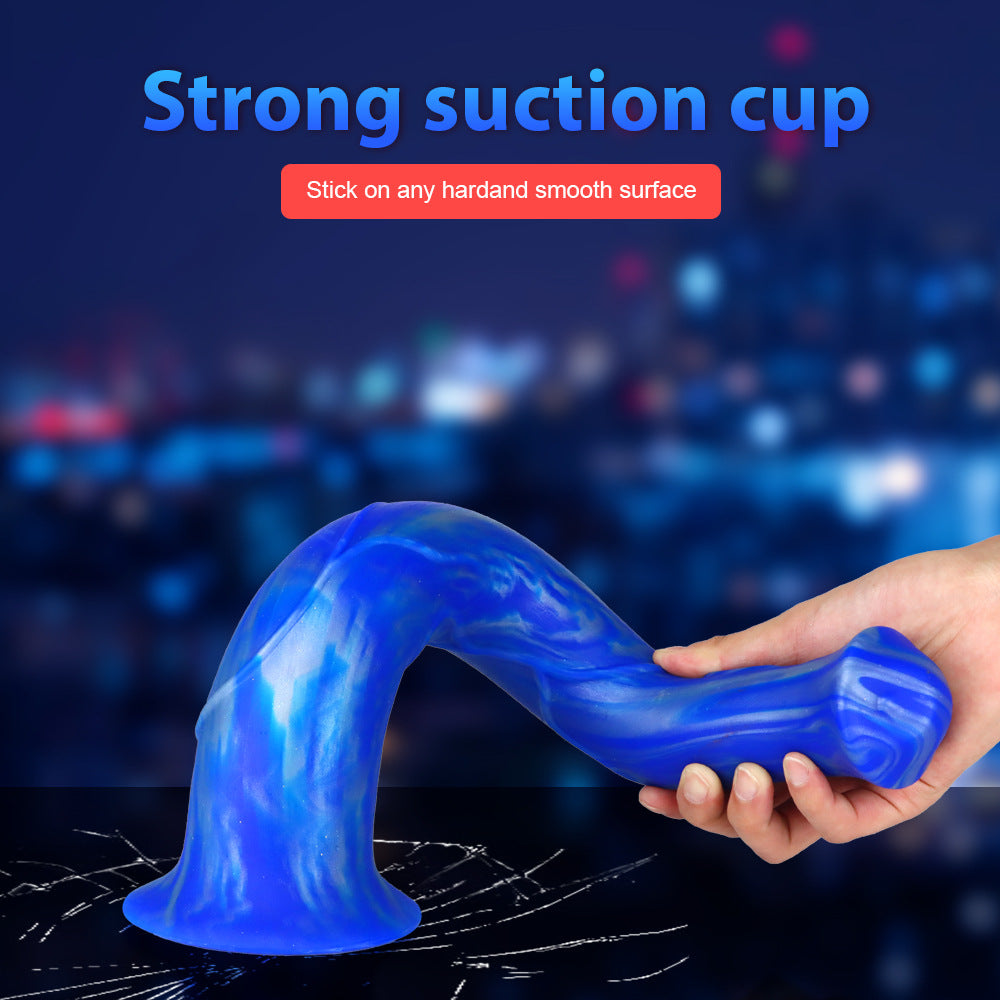 Thick Mixed Color Artificial Horse Dick Silicone Dildo – product view 3