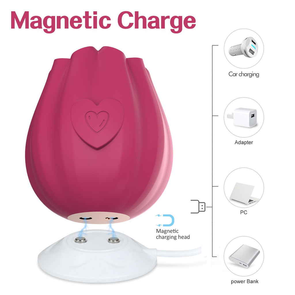 Rose Suction Vibrator for Women Clitoral Nipples with Sucking – product view 7
