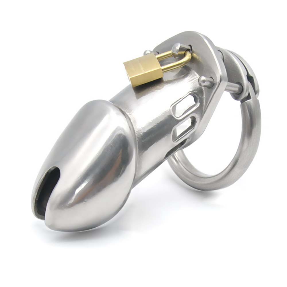 Stainless Steel Men's Long Chastity Cages – product view 4