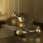 Gold Metal Back Chamber Threaded Anal Expansion Butt Plug – product view 3