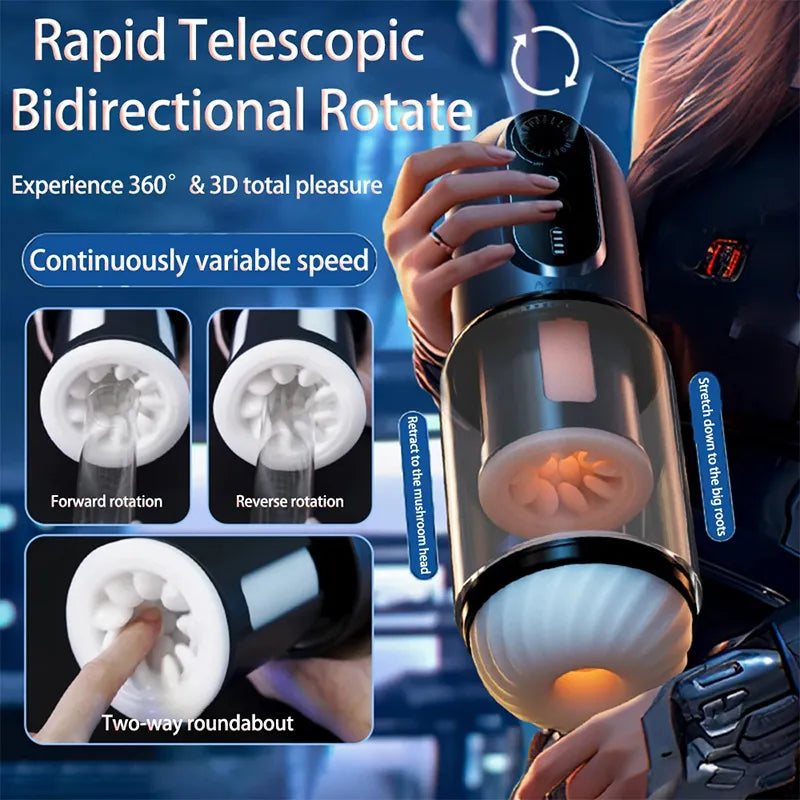 Powerful Vacuum Suction Blowjob High-Speed Piston Telescopic Rotating Male Stroker — product image 3