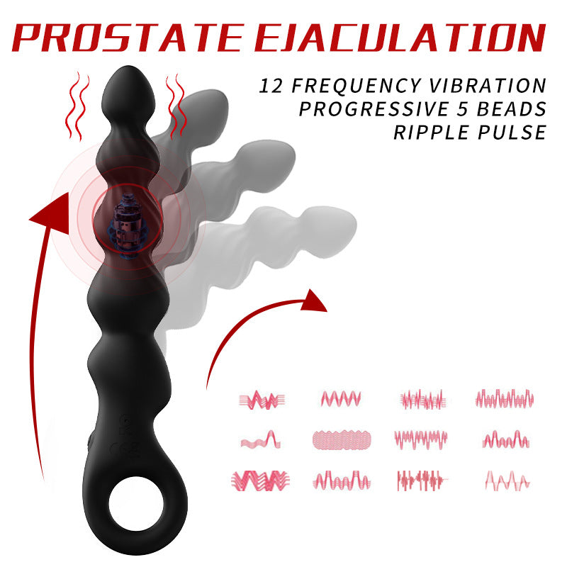 12 Vibrating Prostate Massage Ball Bead Anal Plug Back Court Masturbator – product view 2