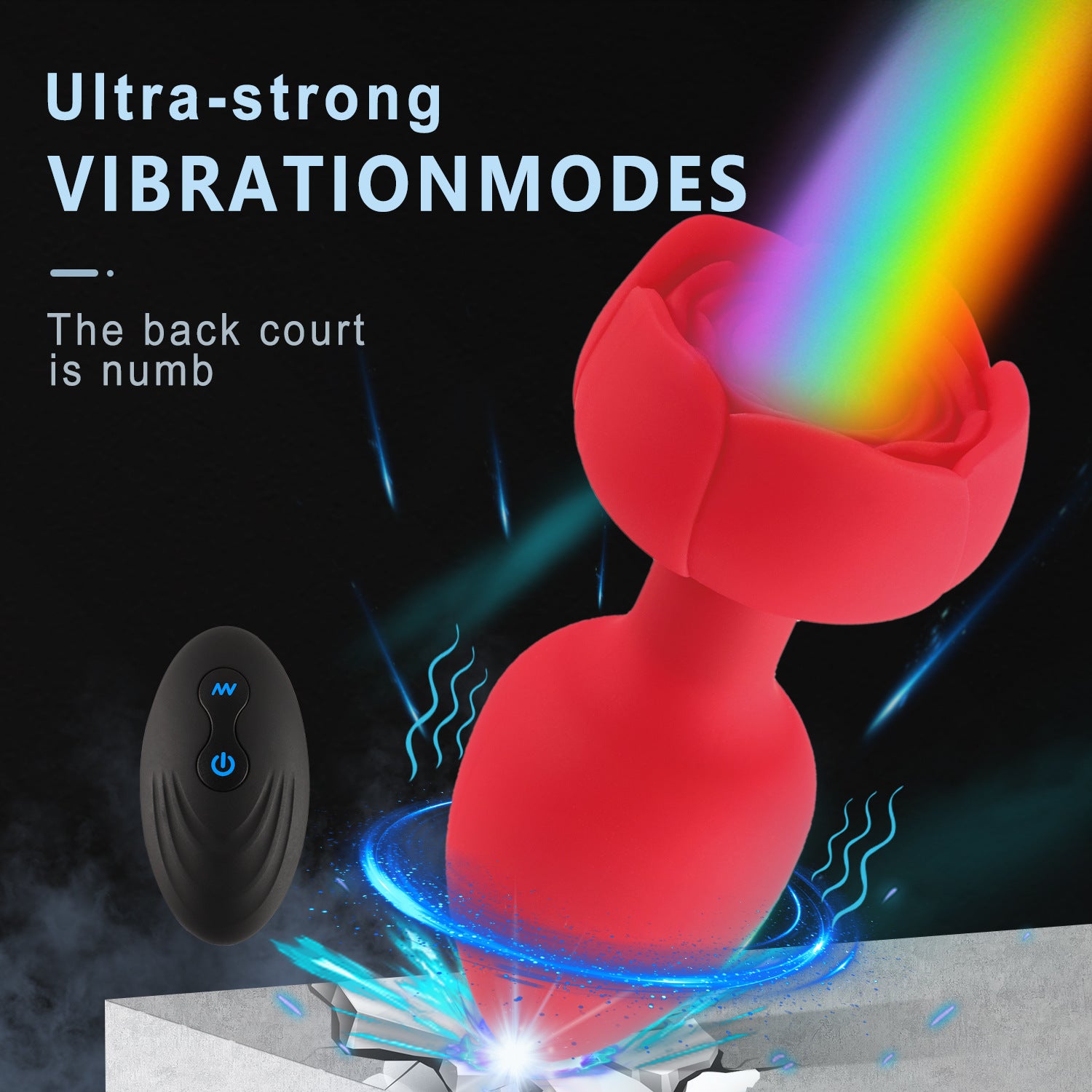 Wireless Remote Control Electric Vibrating Illuminated Silicone Butt Plug – product view 6