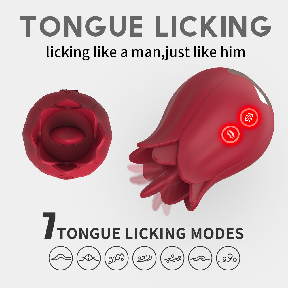 Rose Petal Vibrator - 7 Tongue Licking Modes Clit & Nipples Sucking – product view 2