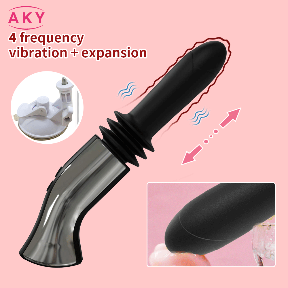 4-Frequency Vibration + Telescopic Female Masturbation Vibrator Dildo – product view 5