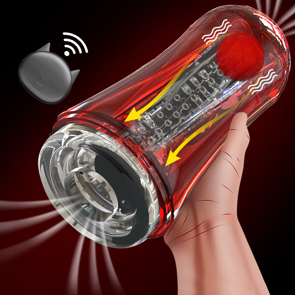 Red Eagle 10 Vibrations Air Pressure Sucking Electric Male Stroker Transparent Soft for Penis Stimulation – product view 15