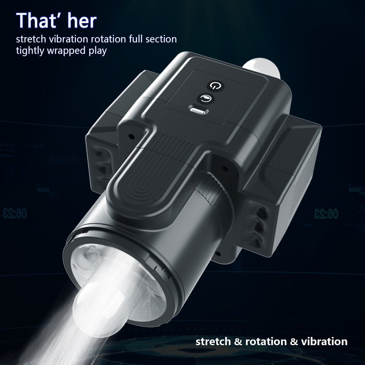 PleasureFlex Electric Camera Masturbation Cup with 7 Thrusting Rotating Male Vibrator — product image 4