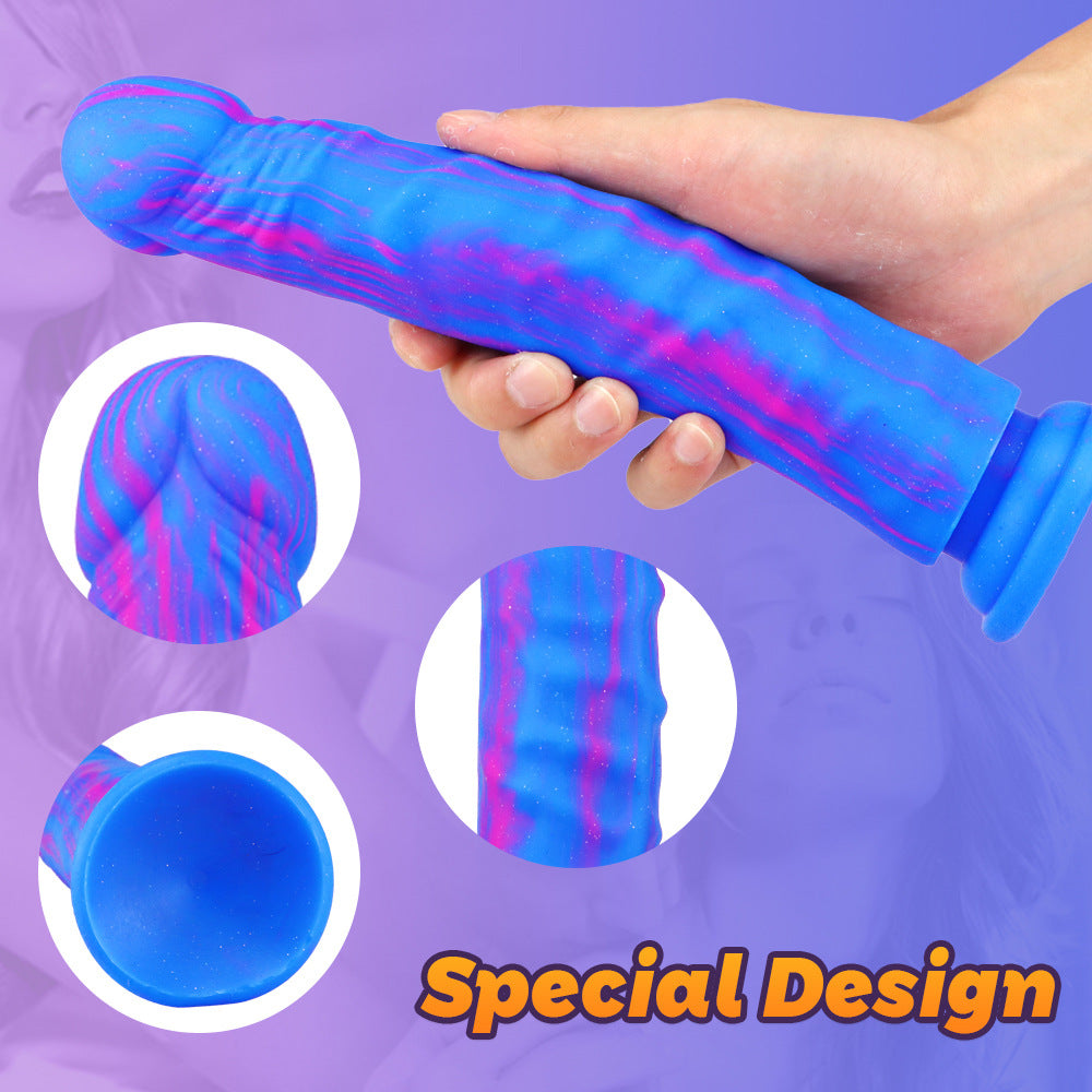 Blue Silicone Simulated Butt Plug Dildo – product view 2
