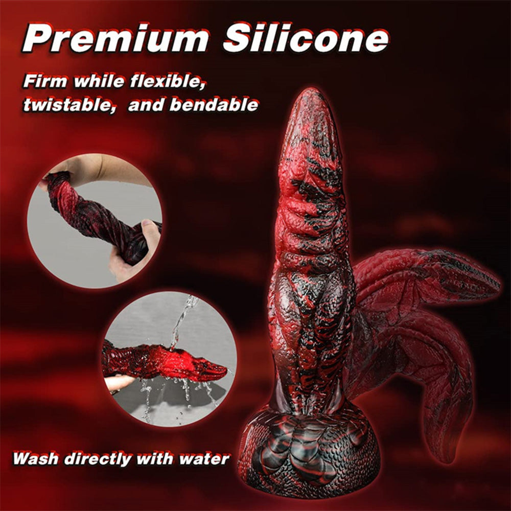 Black And Red Soft Liquid Silicone Penis Dildo – product view 2
