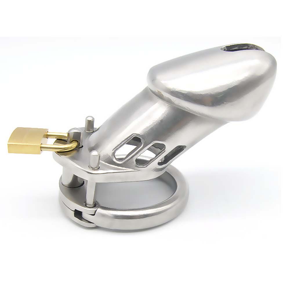 Stainless Steel Men's Long Chastity Cages – product view 3
