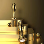 Gold Metal Back Chamber Threaded Anal Expansion Butt Plug – product view 2