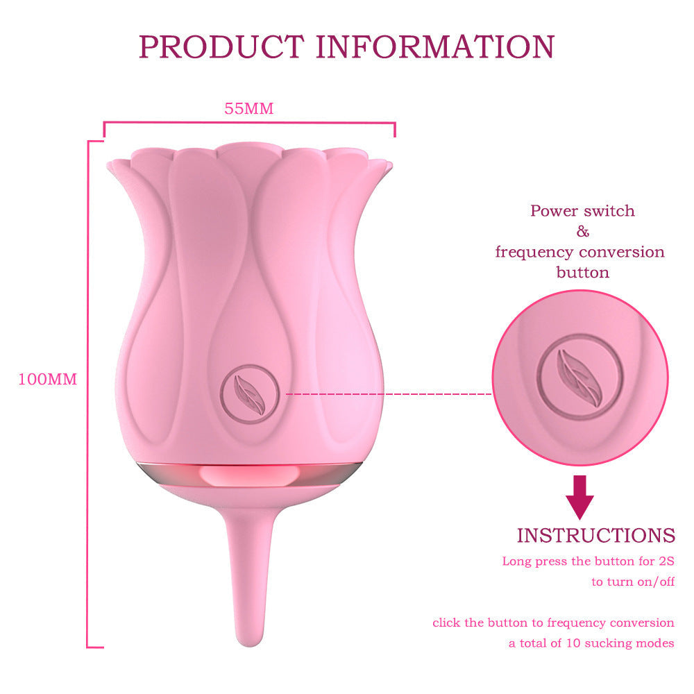 Rose Petal Vibrator Swirl Air Sucking and Teasing Clit Nipple Vibrator – product view 9