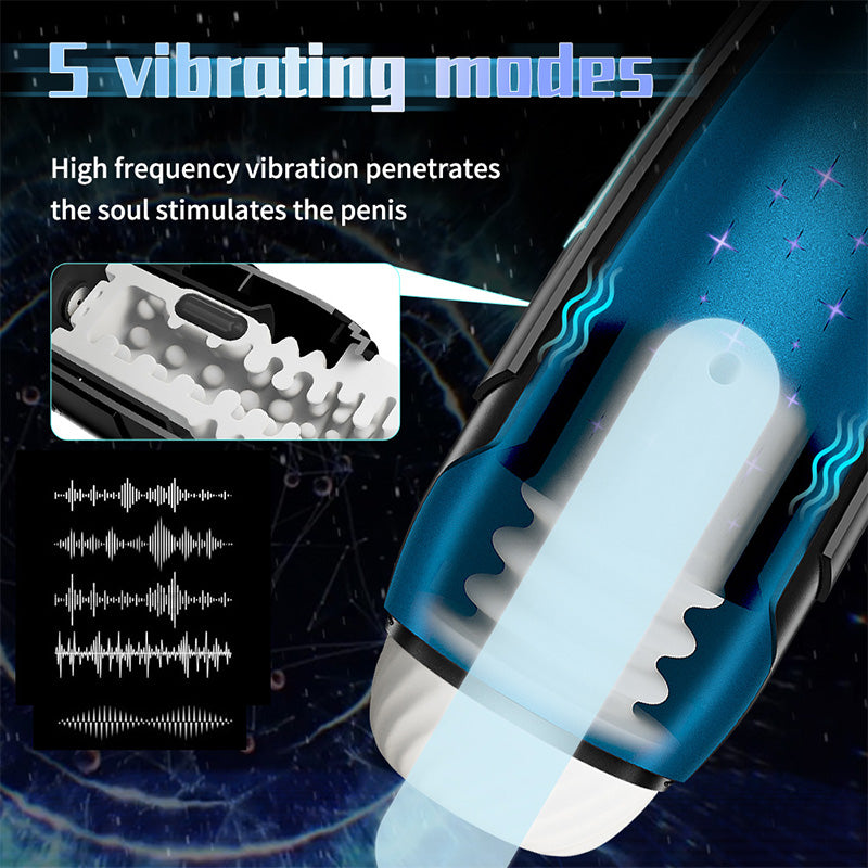 5 Frequency Telescopic Vibration Male Penis Exercise Male Stroker – product view 3