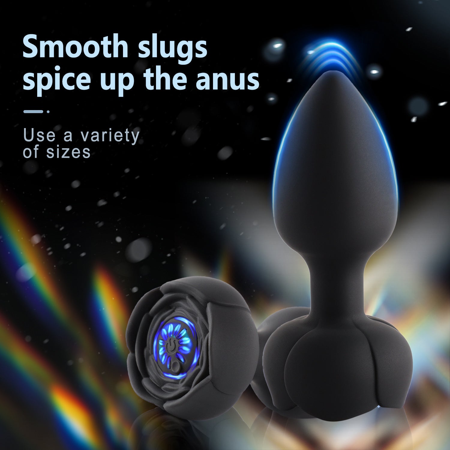 Wireless Remote Control Electric Vibrating Illuminated Silicone Butt Plug – product view 3