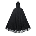 Halloween Party Medieval Lace Cape Gothic Long Hooded Cloak – product view 4