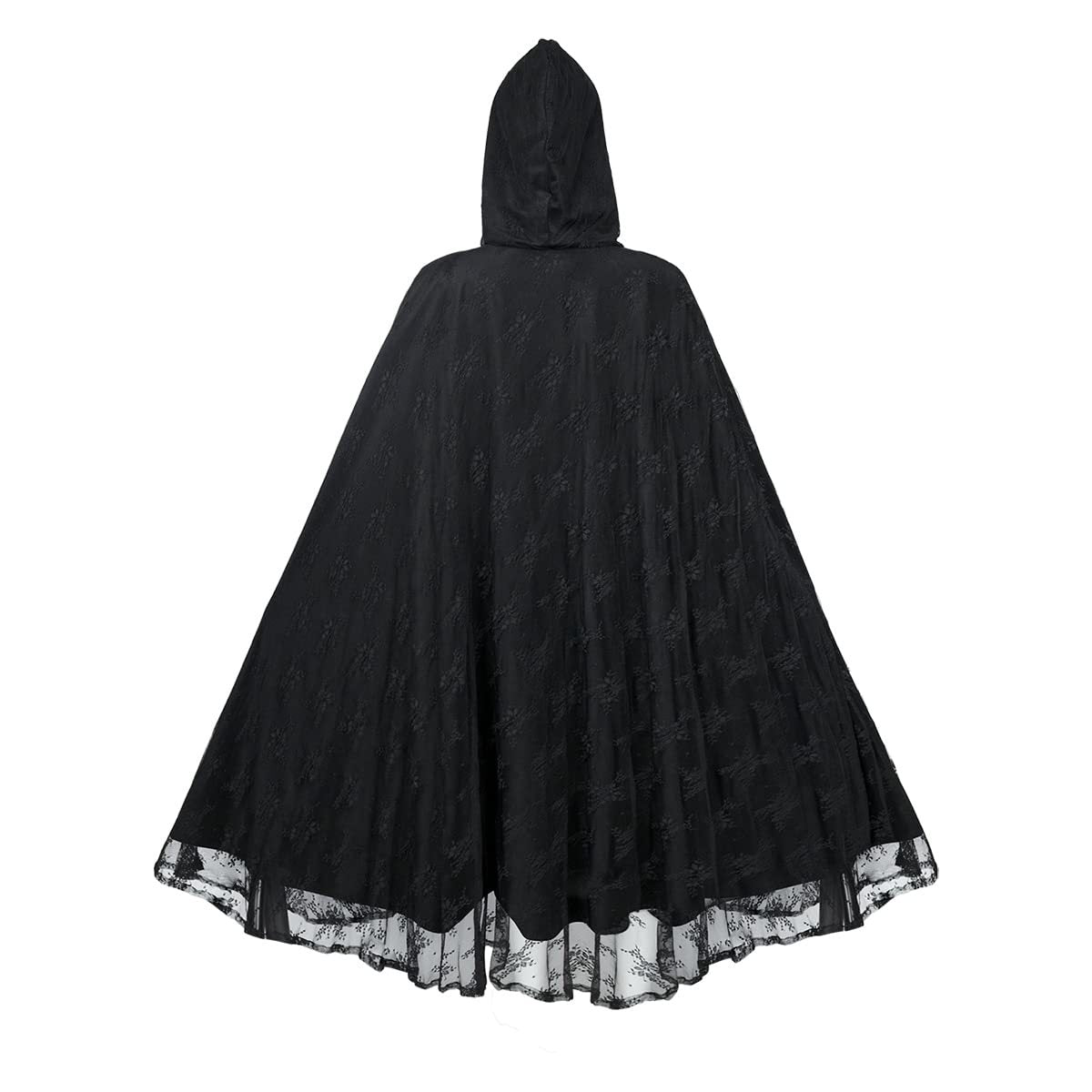 Halloween Party Medieval Lace Cape Gothic Long Hooded Cloak – product view 4