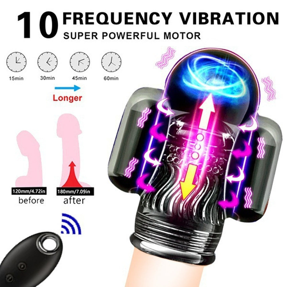 UltraWaveRobot 10 Vibration Male Stroker Dual Vibrating Egg with Remote Control Silicone Sex Toys for Men — product image 3