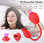 Red Rose Vibrator - 10 Frequency Vibrating Suction with Vibrating Egg – product view 2