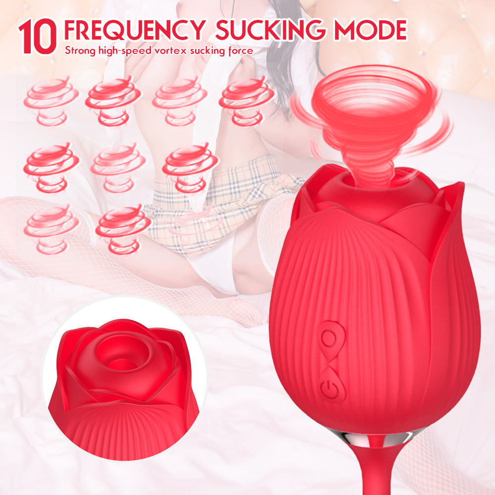 Rose Vibrator With Bullet Tongue – product view 4