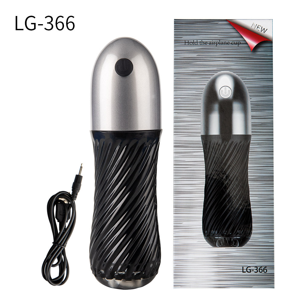 Black Cyclone 10 Vibration Sucking Masturbation Cup Retractable Simulation Touch Spiral Male Stroker – product view 4
