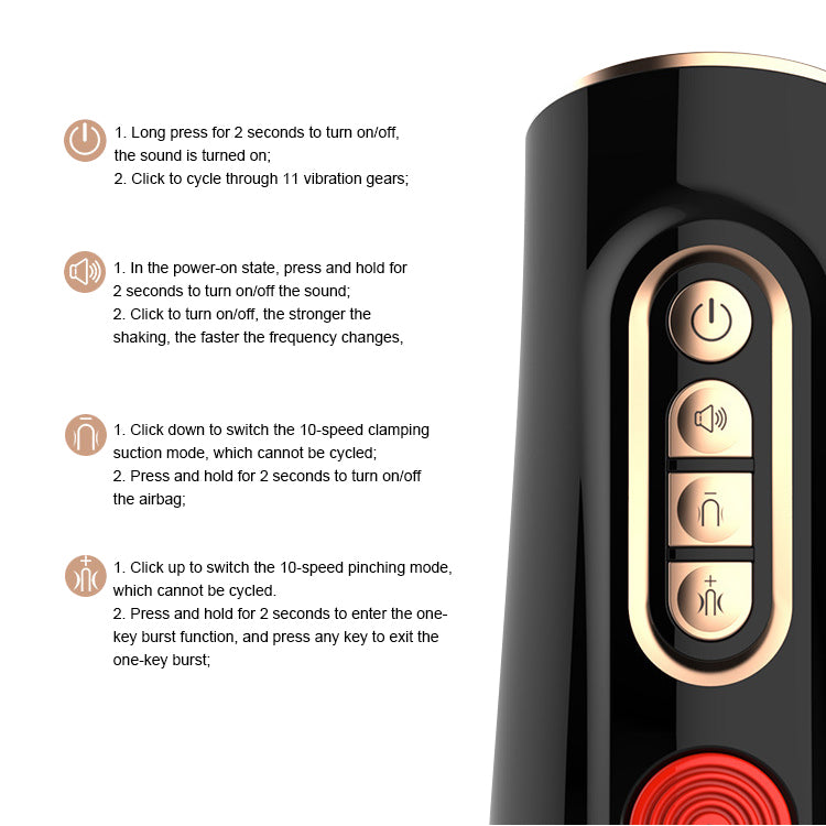 Leten 7 Vibrating Stroker Cup with Peristaltic Pinch Suction Pronunciation – product view 2