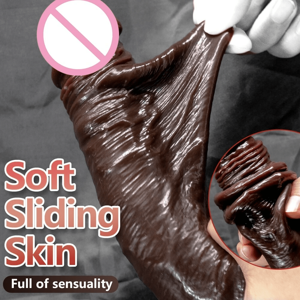 5.11 in Real Skin Feeling Realistic Dildos Sliding Foreskin Design Female Masturbator