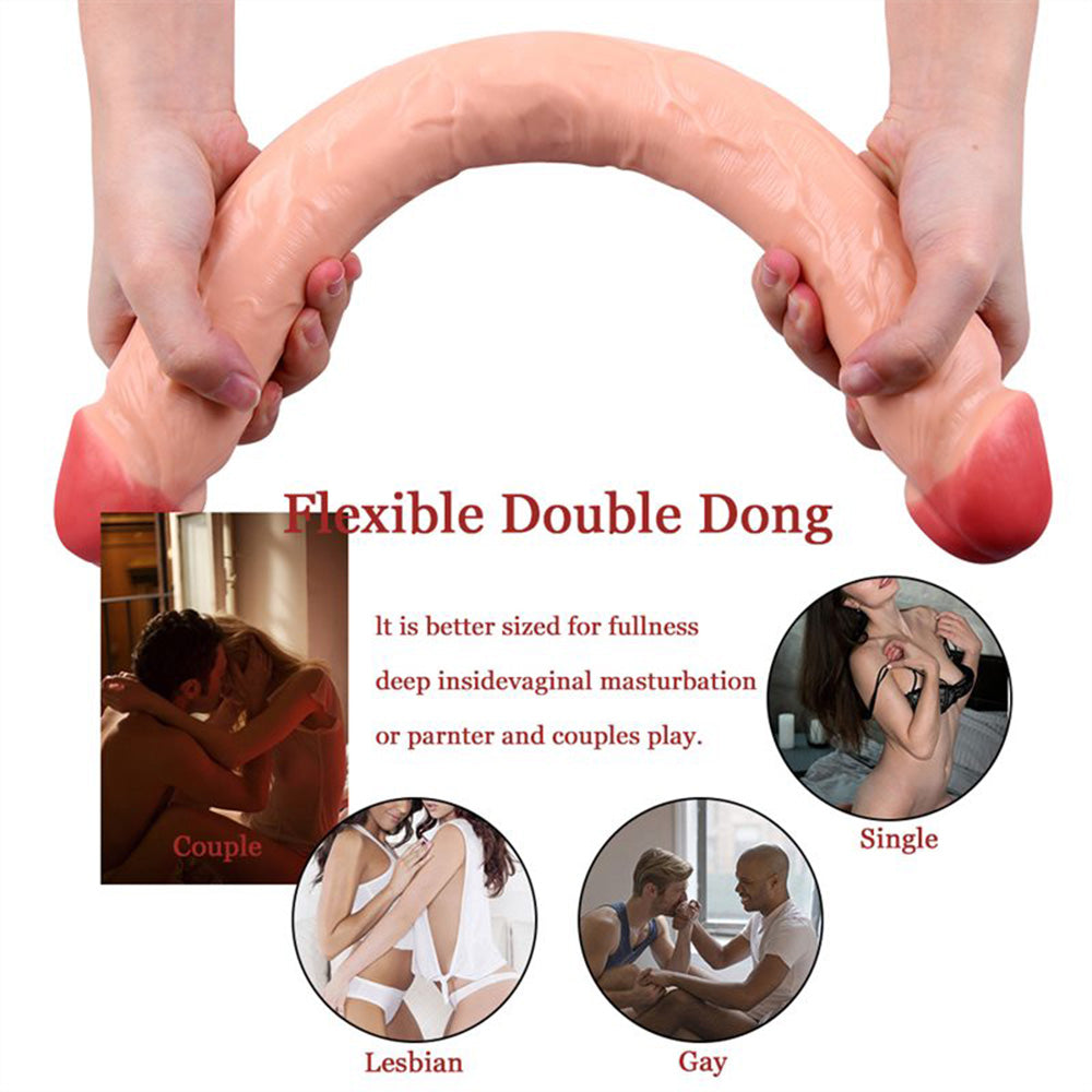 Double-Ended Soft Silicone Simulated Anus Masturbation Dildo – product view 3