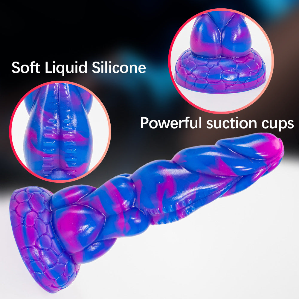 Special Shaped Mixed Color Liquid Silicone Manual Dildo – product view 6