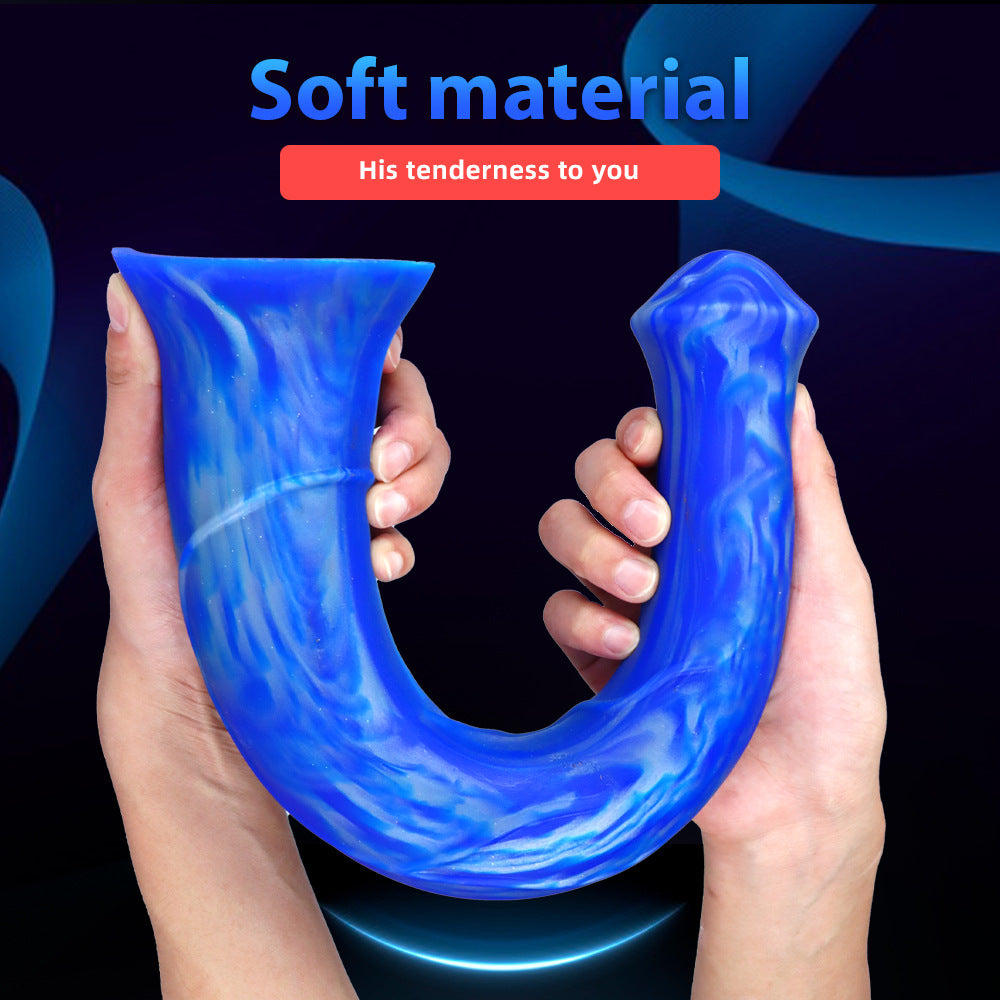 Thick Mixed Color Artificial Horse Dick Silicone Dildo – product view 2