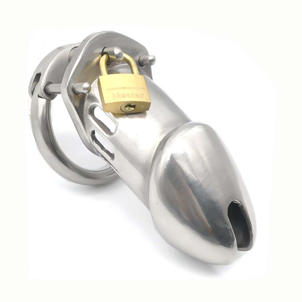 Stainless Steel Men's Long Chastity Cages – product view 5