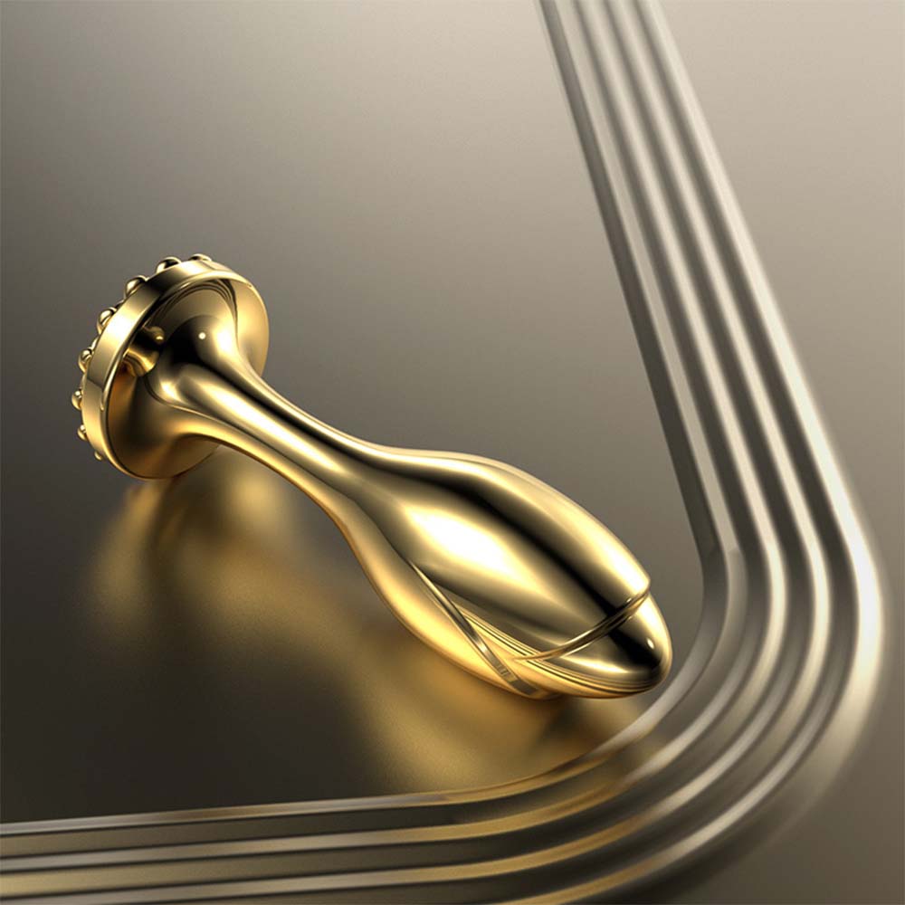 Gold Metal Back Chamber Threaded Anal Expansion Butt Plug – product view 6