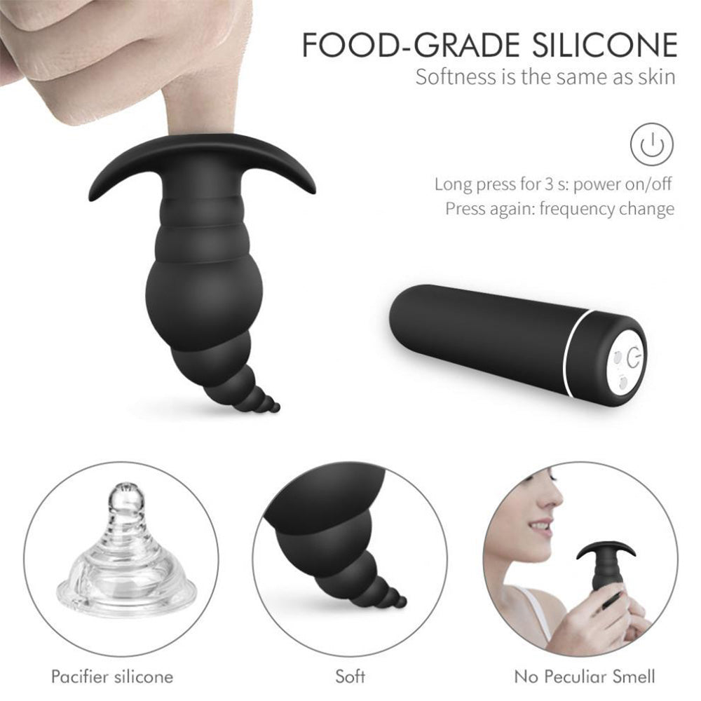 Silicone Anal Plug Bullet Anal Massager Vibrating Anal Plug – product view 2