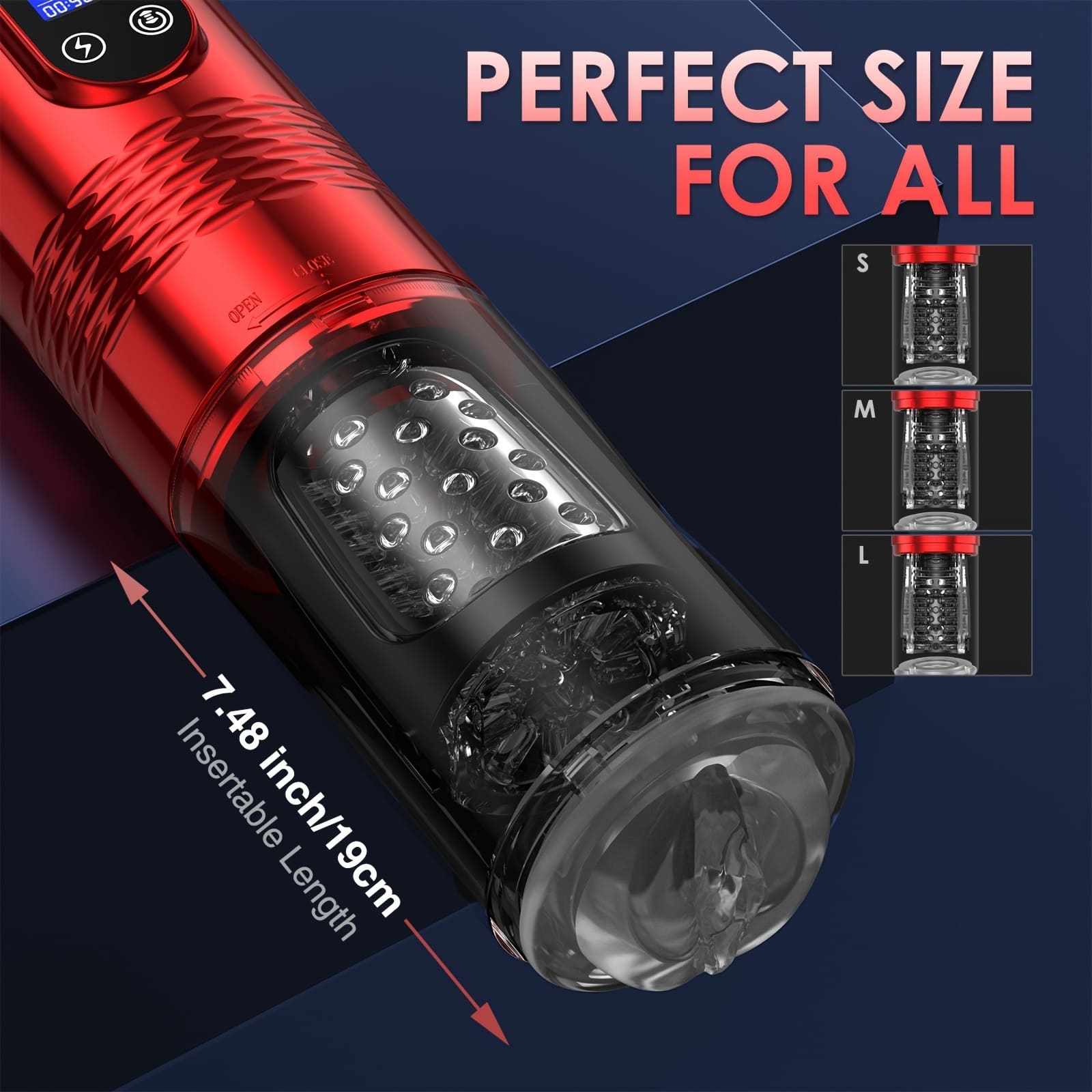 【Best Reputation】3.54'' Diameter Oversized Storm Telescopic LCD Display 6-speed Timing Function Smart Stroker – product view 14