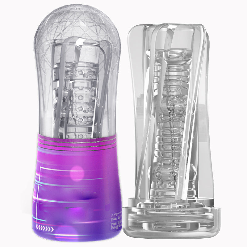 QuantumFlex Transparent Men's Training Masturbation Cup Real Inner Wall Texture Silicone Male Sex Toy — product image 2