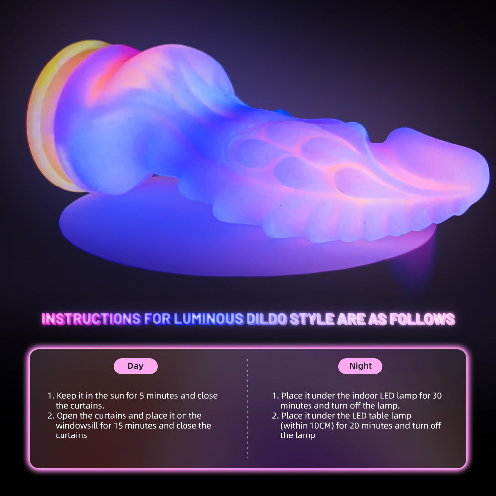 Colorful Fluorescent Luminous Realistic Dildos, Stimulates G-Spot, Dildo Plug Women and Men – product view 4