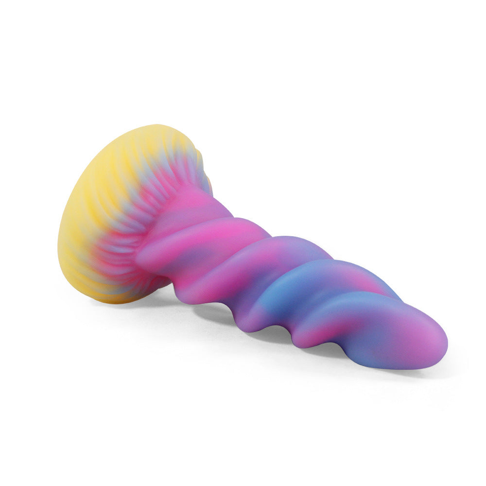 Mixed Color Luminous Spiral Silicone Dildo – product view 4
