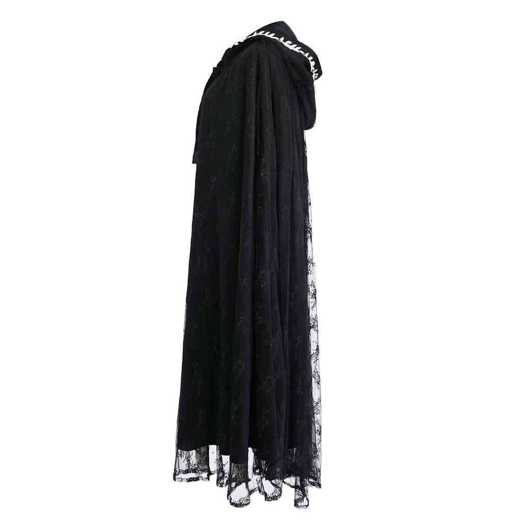 Halloween Party Medieval Lace Cape Gothic Long Hooded Cloak – product view 3