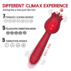 The Rose Vibrator for Women Tongue Licking Retractable Vibrating Egg – product view 4