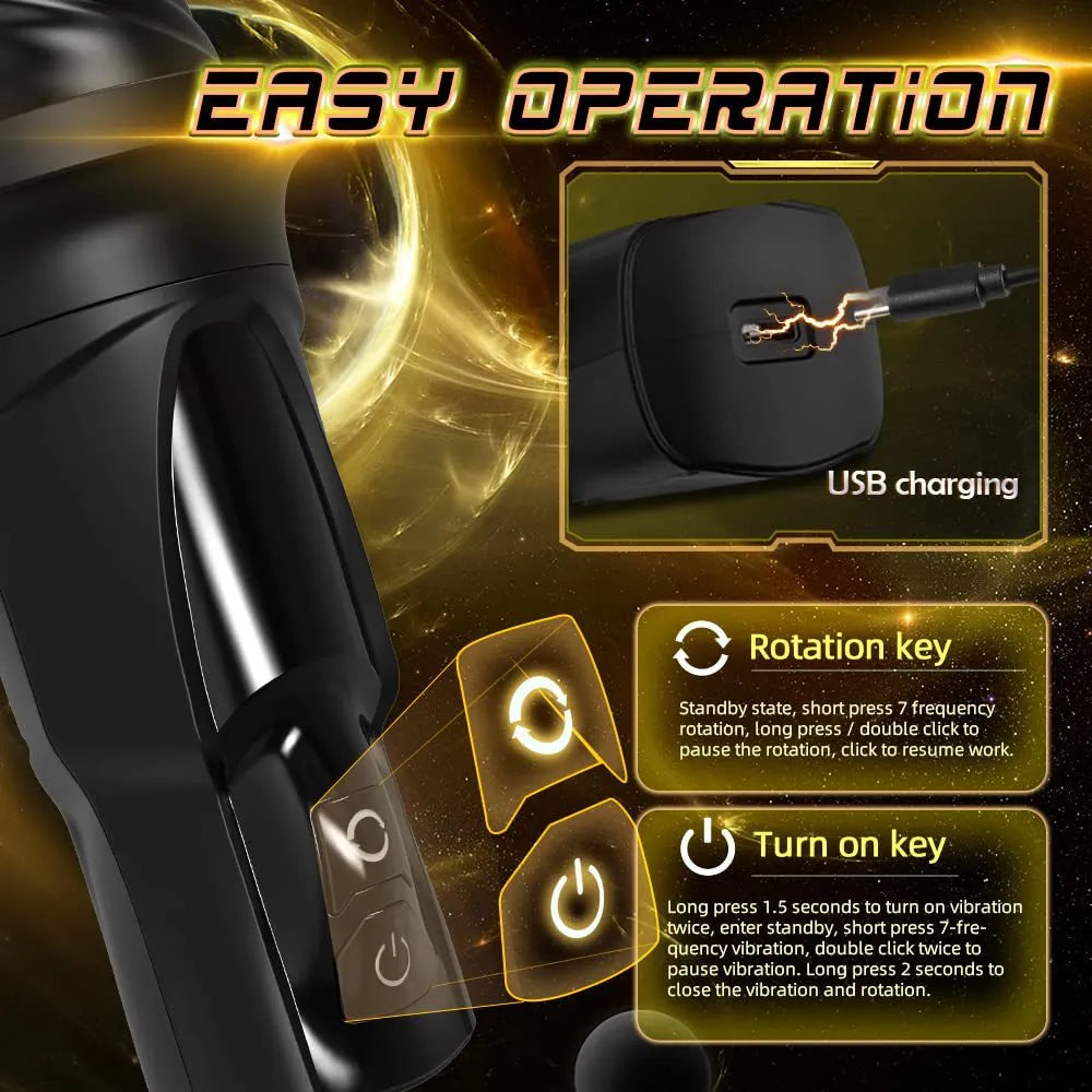 360° Wrapped 7 Rotating Vibrating Handheld Electric Stroker — product image 7