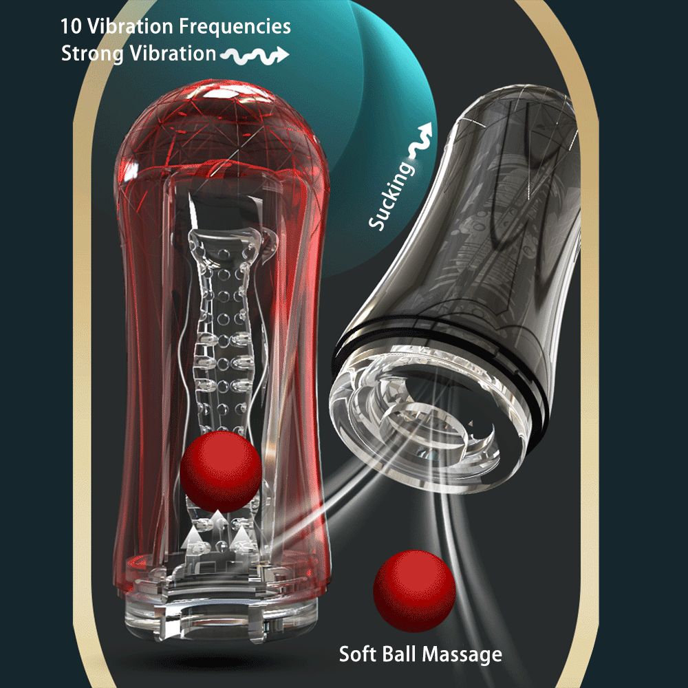 Red Eagle 10 Vibrations Air Pressure Sucking Electric Male Stroker Transparent Soft for Penis Stimulation – product view 5