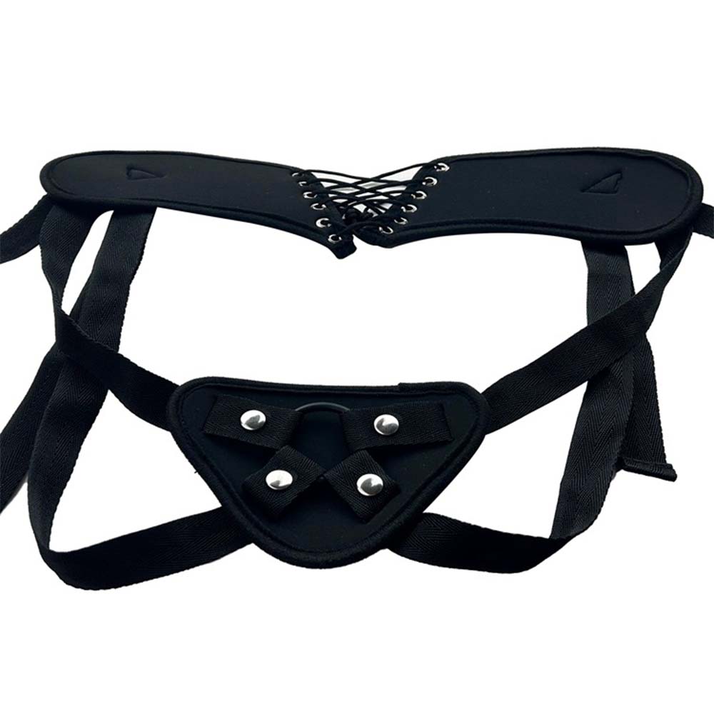 Strap-on Dildo Realistic Silicone Dildo with Wearable Sex Harness for Couple Pegging Women Lesbian Sex Fun, 7.6'' (Black) – product view 7