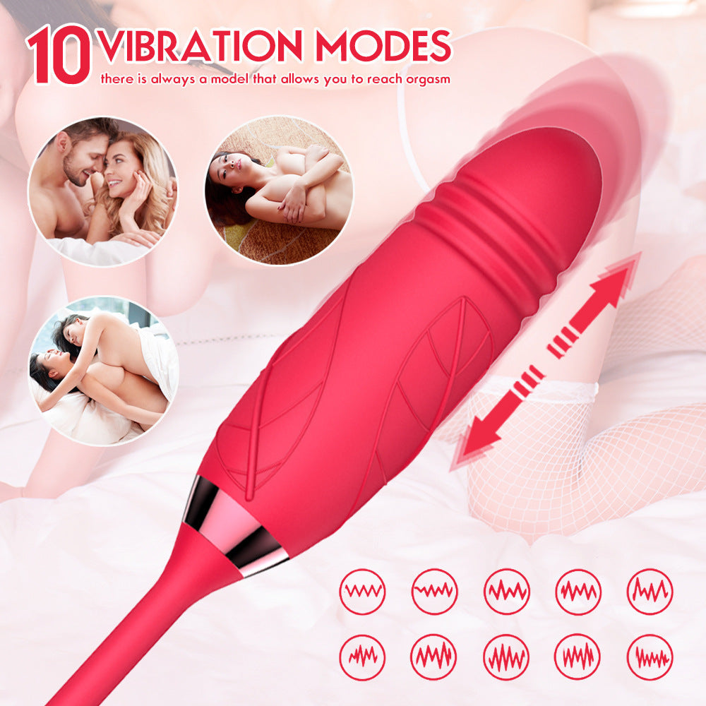 Rose Vibrator With Bullet Tongue – product view 5