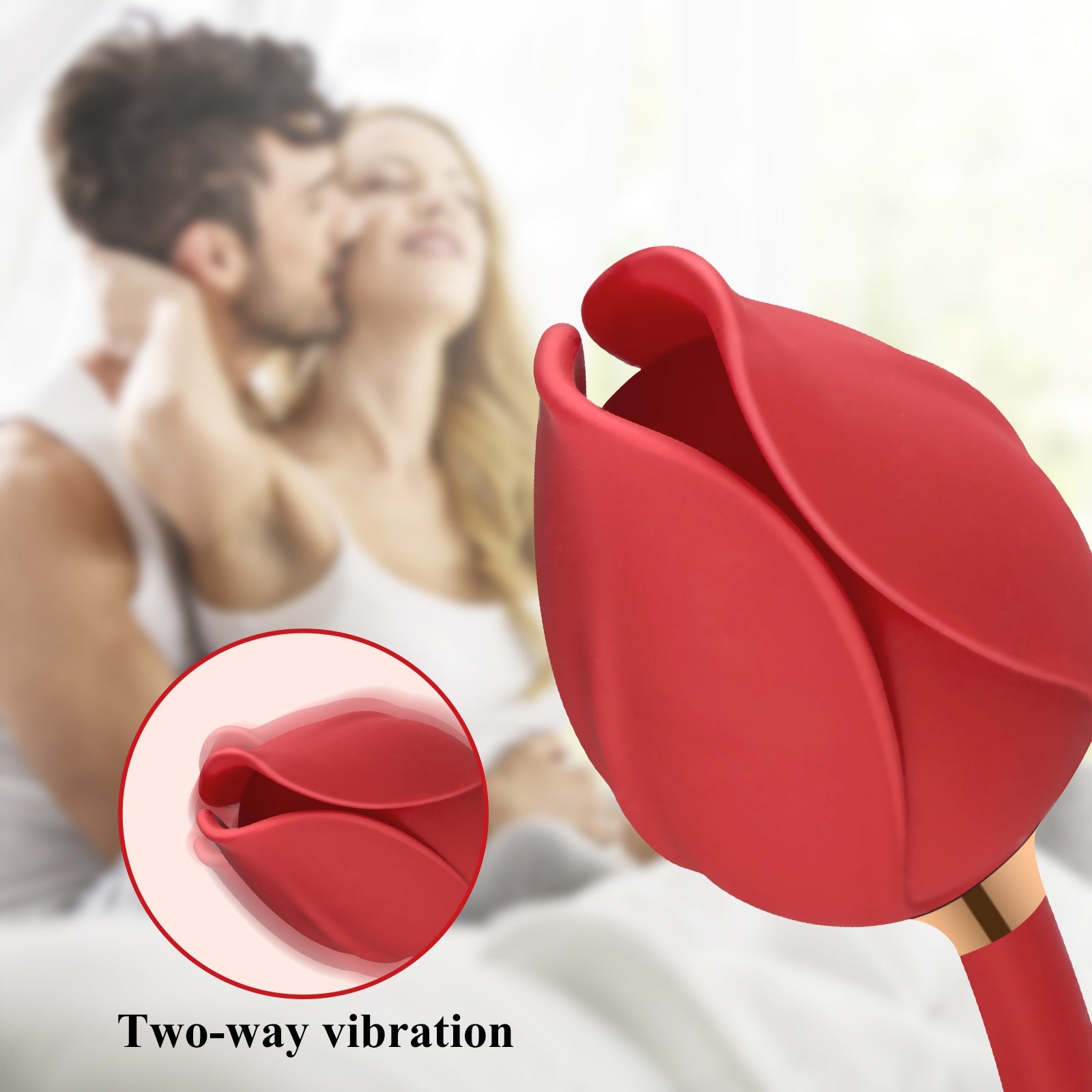 Red Rose Vibrator - 10 Frequency Vibrating Suction with Vibrating Egg – product view 4