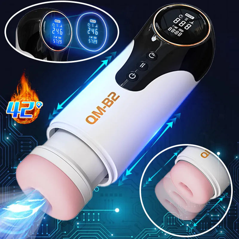Qm-B2 Automatic Male Stroker Heating, Piston Retractable 7 Vibrations 3 Strengths Men Sex Toy — product image 6