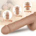 5 Telescoping 7 Vibrating Swinging Lifelike Huge Dildo – product view 3